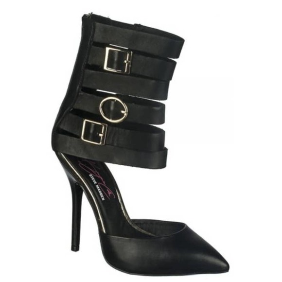 NWB Steve Madden Keyshia Cole Collab Damas Black leather Gladiator Stilletto